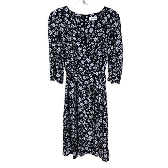 Calvin Klein Floral Faux Wrap Dress - Picture 6 of 10